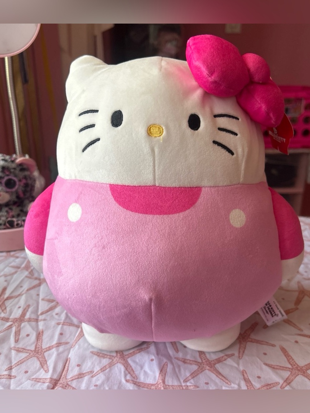 Sanrio Hello Kitty Plush in White and Hot Pink